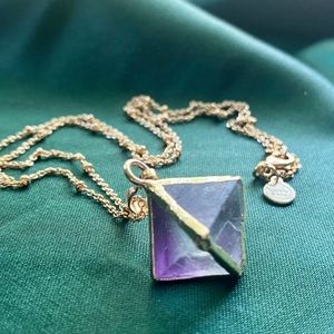 HP 💜 RAW FLUORITE CRYSTAL NECKLACE - PURPLE